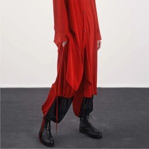 Y’s by Yohji Yamamoto Women’s Black Leather Zip up & Lace Boot Sz 6.5